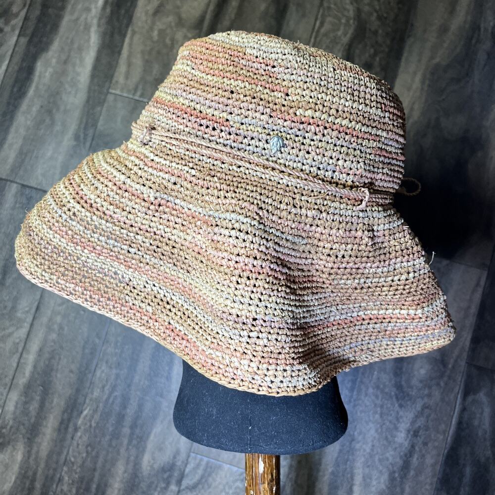 Helen Kaminski Provence 12 Raffia Sun Hat Women's One Size Rollable Packable EUC